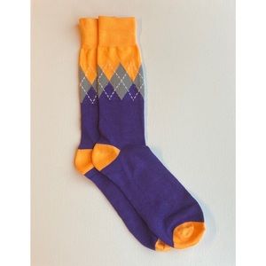 ⭐️Free w/ Purchase! Argyle Novelty Socks Purple Neon Orange